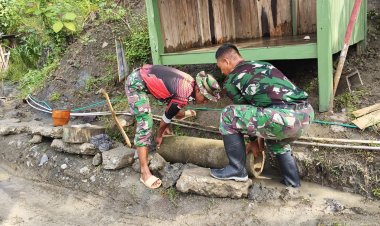 Cegah Genangan, Satgas TMMD ke-127 Kodim 0709/Kebumen Bangun Gorong-Gorong di Somagede