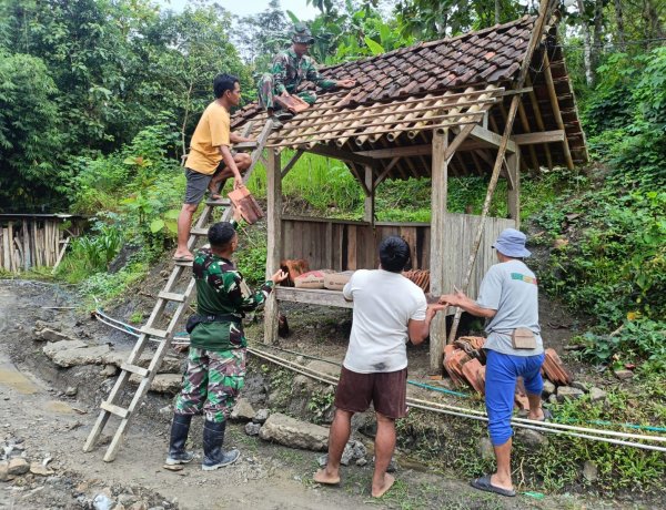 Sentuhan Prajurit Hidupkan Poskamling, TMMD Bangkitkan Solidaritas Warga Desa Somagede