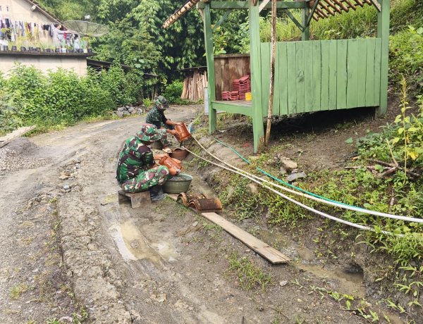 Di Atas Awan Somagede, TMMD Reguler 127 Bangun Pos Siskamling Modern Perkuat Keamanan Warga